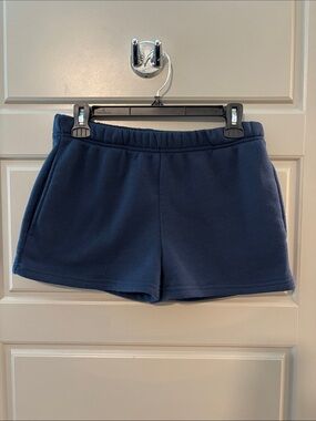 Charlotte Russe Navy Pull-On Fleece Shorts
